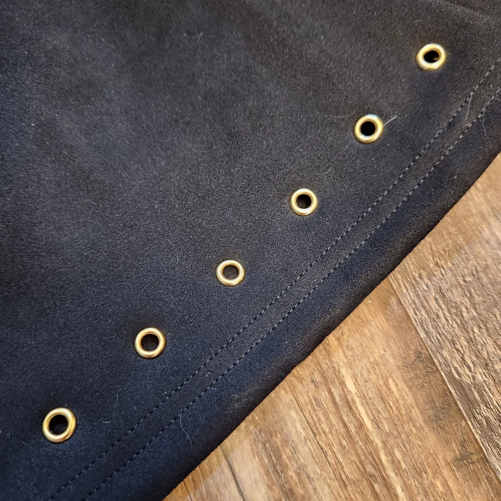 Blue Rain Black Suede with Gold Grommet Skirt